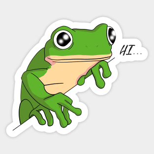 Hi Frog! - Chill amphibian cartoon - Not Hamlet Design Sticker
